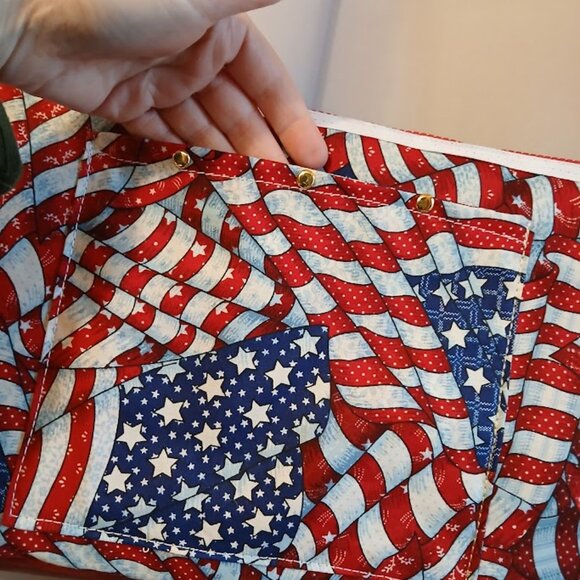 New Patriotic Stars & Stripes USA Sling Crossbody Purse Shoulder Bag Large 18x9x - Picture 4 of 14